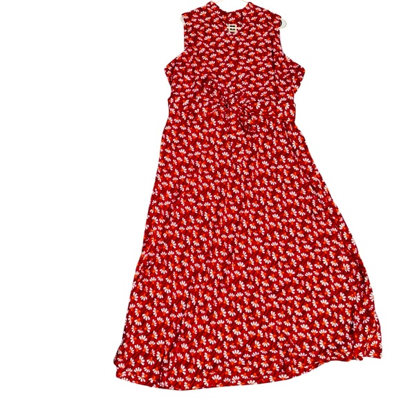 Women’s—Anne Klein Bright Magenta Sleeveless V-Neck Belted Maxi Dress. Size XL. - Picture 2 of 16